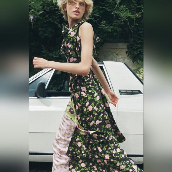 NWT 100% SILK PRINTED DRESS LIMITED EDITION zara - Picture 6 of 13